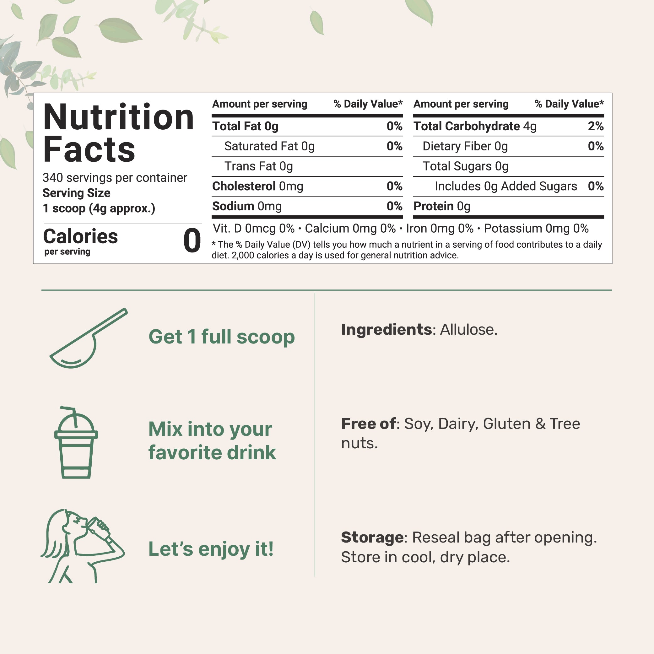 Micro Ingredients Allulose Sweetener Granules, 3 Pounds
