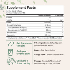 Micro Ingredients Antarctic Krill Oil with Omega 3- 300 softgels