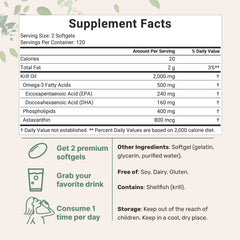 Micro Ingredients Antarctic Krill Oil, 240 softgels