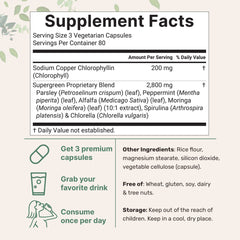Micro Ingredients Chlorophyll 3,000mg Equivalent, 240 Veggie Capsules