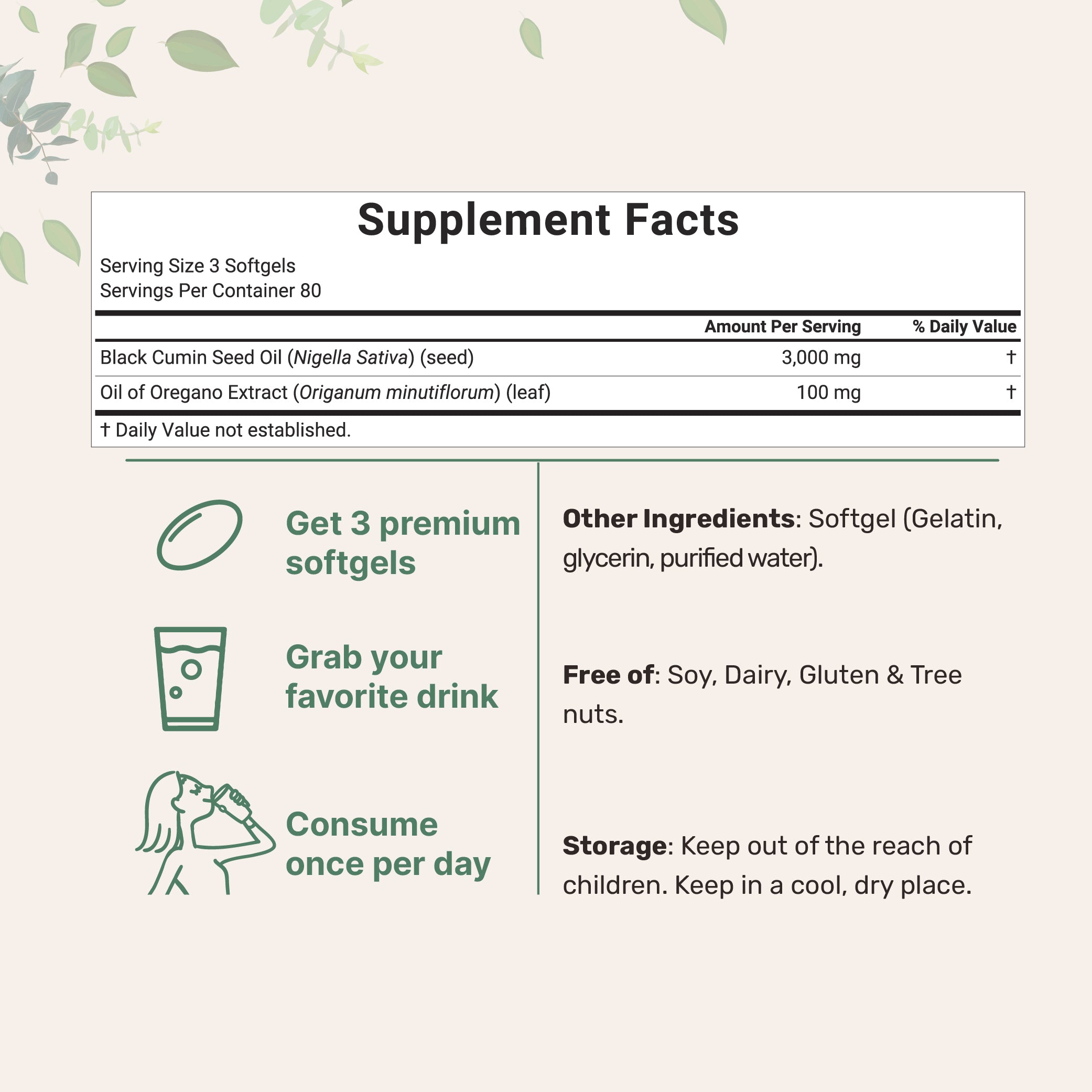 Micro Ingredients Black Seed Oil 3,000mg with Oil of Oregano, 240 Softgels